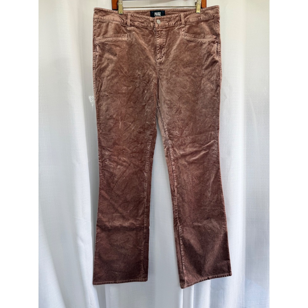 Paige Velvet Flare Pants Size 34 Mauve Pink Boho Edgy Festival‎
